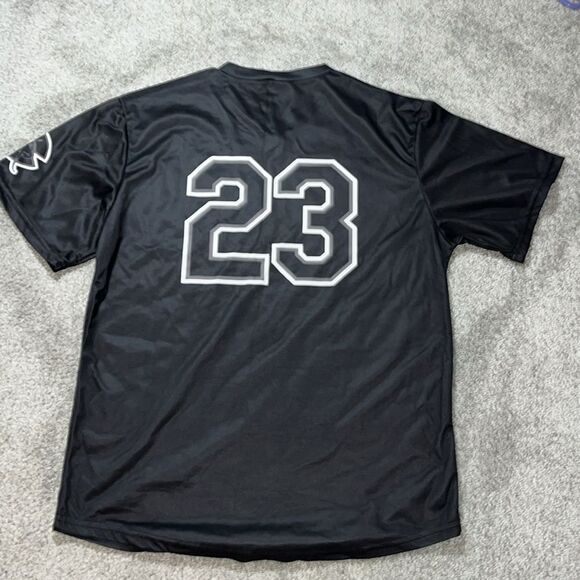 Black Sleeve Logo North Carolina Mudcats collector SGA T Shirt Jersey Jordan 23 - Picture 2 of 2